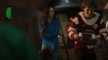 Madewell Textural-Knit Cardigan Sweater worn by Riley (Ruby Jay) as seen in The Santa Clauses (S02E02)