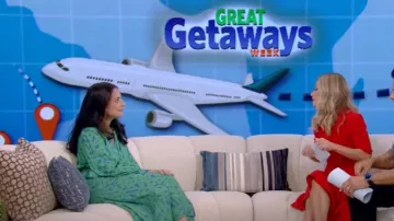 Longchamp Dress In Lawn portée par Jacqui Gifford comme on le voit dans LIVE with Kelly and Mark le 8 novembre 2023