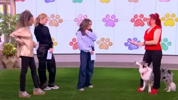 Pantalon cargo droit décontracté Frame porté par Sara Haines comme on le voit dans The View le 10 novembre 2023