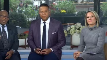 Eliza J Mock Neck Fit & Flare Sweater Dress worn by Dylan Dreyer as seen in Today on November 10, 2023