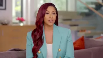 Balmain Blazer In Wool worn by Kyra Epps as seen in Buying Back the Block (S01E01)