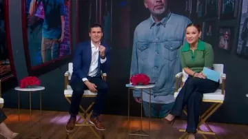 LK Bennett Crawford Jacquard Polo worn by Eva Pilgrim as seen in Good Morning America on November 10, 2023