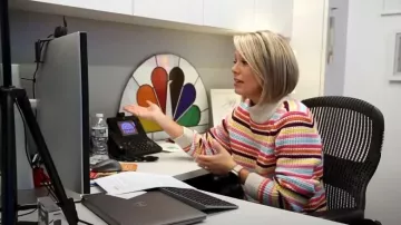 Talbots Mockneck Sweater in Happy Stripe worn by Dylan Dreyer as seen in Today on November 10, 2023