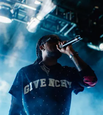 Givenchy Black & Pink Flames Layered Hoodie worn by Quavo on the Instagram account @quavohuncho