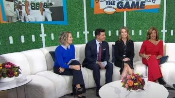 J. crew Tip­pi Sweater with Striped Col­lar worn by Dylan Dreyer as seen in Today on November 13, 2023