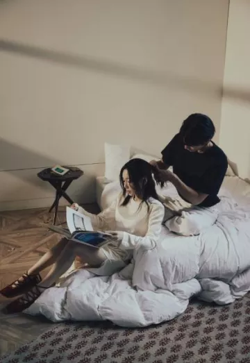 Eenk Xace Square Toe Lace Up Flats worn by Taeyeon at To. X Image Teaser on November 15, 2023