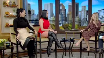 Alice + Olivia Temika Cut Out Midi Dress worn by Brie Bella as seen in LIVE with Kelly and Mark on November 14, 2023