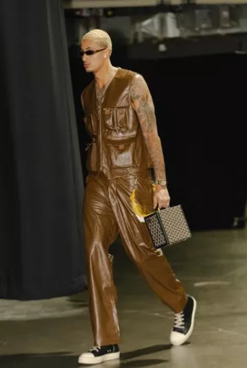 Rick Owens Zapatillas altas de cuero negro usadas por Kyle Kuzma en la cuenta de Instagram @kuz