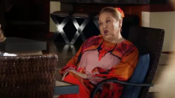 BL-NK Miranda Peasant Blouse In Yellow worn by Kumu (Amy Hill) as seen in Magnum P.I. (S05E16)