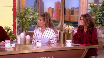 Cinq a Sept Livie Floral Long Sleeve Shift Minidress worn by Alyssa Farah as seen in The View on November 15, 2023