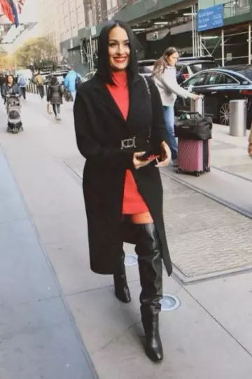 Amanda Uprichard Marshall Dress worn by Nikki Bella on her Instagram post on November 15, 2023