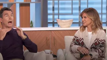 Frye Fringe-Sleeve Snap-Front Shawl Cardigan Sweater worn by Natalie Morales as seen in The Talk on  November 16, 2023