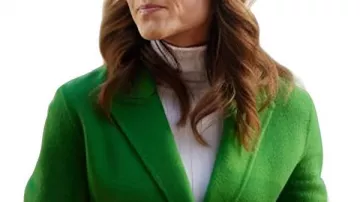 Green Trench Coat worn by Marissa Parsons (Nikki DeLoach) in A World Record Christmas movie outfits