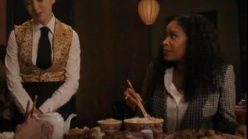 Veronica Beard Faustine Jacket worn by Nurse (Brie Eley) as seen in Shining Vale (S02E06)