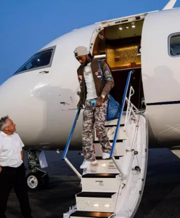 Amiri Camo M65 Flared Cargo Pants worn by Key Glock on the Instagram account @keyglock
