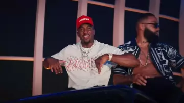 Amiri Red Logo Trucker Hat worn by Bugzy Malone in Lean (Official Video)