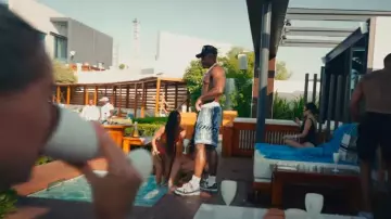 Louis Vuitton Cream & Navy LV Trainer Sneakers worn by Bugzy Malone in Lean (Official Video)