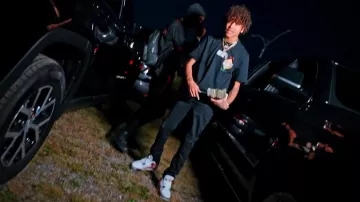 Casablanca Black Gradient Sun Logo T-Shirt worn by Luh Tyler in Ok Bet Pt. 2 (feat. Skilla Baby) [Official Music Video]