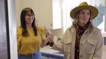 Mango Long Wool Over­shirt worn by Leslie Davis as seen in Unsellable Houses (S04)