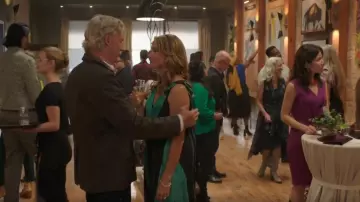 The Kooples Print­ed Long Dress worn by Lisa Stillman (Jessica Steen) as seen in Heartland (S17E08)