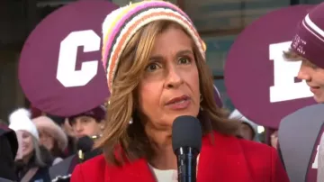 Anthropologie Rainbow Striped Beanie worn by Hoda Kotb as seen in Today on November 20, 2023
