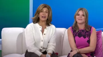 Ba&Sh Baylor Cardigan In Ecru worn by Hoda Kotb as seen in Today on November 21, 2023