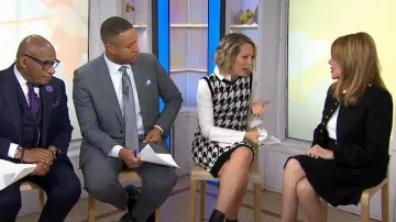 Polo Ralph Lauren Sleeveless Houndstooth Sweater Dress worn by Dylan Dreyer as seen in Today on November 21, 2023