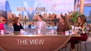 L'Agence Tyler Butterfly Print Silk Shirt worn by Alyssa Farah as seen in The View on November 21, 2023