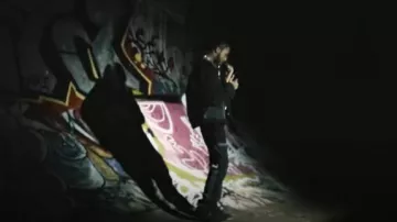 Pantalon de charpentier noir contrasté Nahmias porté par Key Glock dans No Hook 2 (Vidéo officielle)