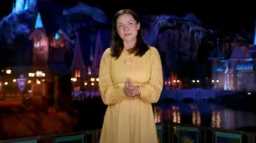 Me + Em Lace Fit And Flare Midi Dress + Belt worn by Maggie Rulli as seen in Good Morning America on November 16, 2023