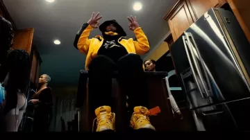 Nike Air Rubber Dunk x Off-White 'Gold' sneakers worn by 42 Dugg in Bae by 42 Dugg, CMG The Label (Official Music Video)