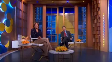 Victoria Beckham Snake-Print Contrast Collared Shirt worn by Robin Roberts as seen in Good Morning America on November 20, 2023