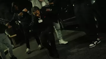 Amiri Black 'Serif Logo' Jeans worn by DD Osama in DEAD (Official Video)