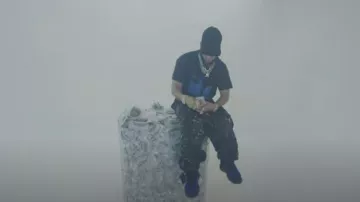 Burberry Black & Blue Mod Print T-Shirt worn by El Alfa "El Jefe" in TE LLENASTE (Ft. Yomel El Meloso, El Fother)