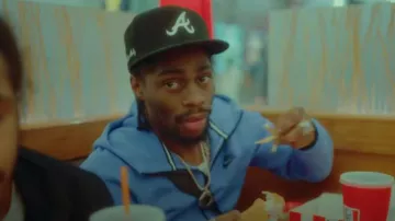 Nike Light Polar Blue Zip Fleece Hoodie worn by Russ Millions in 13 (Official Music Video)