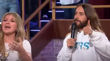 Thirty Seconds to Mars Sunsets and Skies Hoodie worn by Jared Leto as seen in The Kelly Clarkson Show on  November 15, 2023