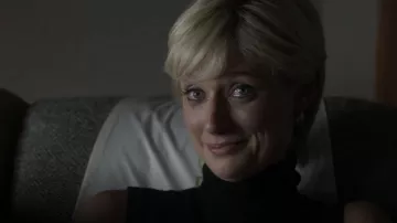 Theory Jer­sey Turtle­neck Top worn by Princess Diana (Elizabeth Debicki) as seen in The Crown (S06E04)