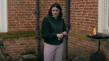 & Other Stories Puff Shoulder Velour Hoodie worn by Alison Cooper (Charlotte Ritchie) as seen in Ghosts (S05E01)