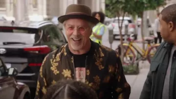 Mondo Gold Leaf Jacquard Jacket worn by Rick (Don Johnson) as seen in Kenan (S02E07)