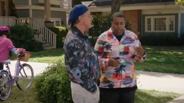 Armani Surreal Printed Bomber worn by Rick (Don Johnson) as seen in Kenan (S02E09)