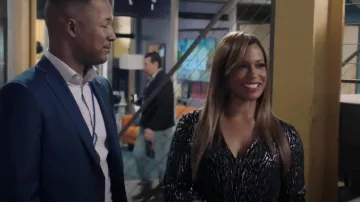 Maje Route Scarf Print Midi Dress worn by Mika (Kimrie Lewis-Davis) as seen in Kenan (S01E04)
