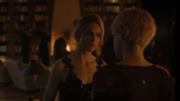 Paco Rabanne Disc Dress worn by Lee (Brit Marling) as seen in A Murder at the End of the World (S01E03)