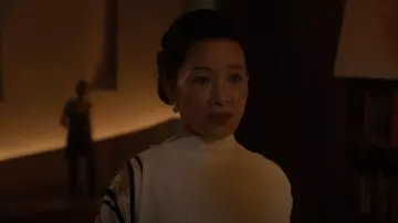 Fendi Antonio Lopez Vestido Cady de mezcla de seda usado por Lu Mei (Joan Chen) como se ve en Un asesinato en el fin del mundo (T01E03)