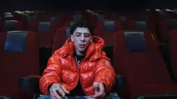 Moncler Red Maya Jacket worn by J.I in "Broken Enough" ( Official Video )