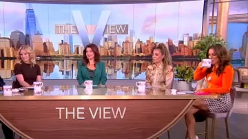 Veronica Beard Adriel Houndstooth Tweed Miniskirt worn by Alyssa Farah as seen in The View on November 27, 2023