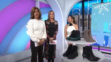 Carolina Herrera Ivory Puff Sleeve Cable Knit Sweater worn by Hoda Kotb as seen in Today with Hoda & Jenna on November 24, 2023