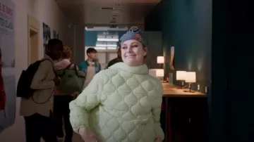 Zara Lightweight Puffer Coat Light Green worn by Juliet (Briony Martha) as seen in Spellbound (S01E14)