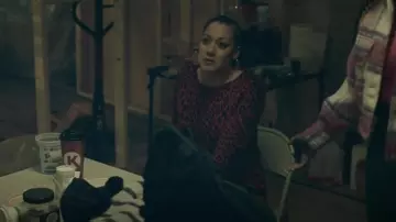 International Concept Leopard-Print Boat-Neck Sweater worn by Cathy Montgomery (Cynthia Kaye McWilliams) as seen in Average Joe (S01E05)