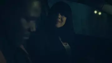 Guess Shayna Drape Leather Jacket worn by Cathy Montgomery (Cynthia Kaye McWilliams) as seen in Average Joe (S01E10)