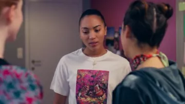 Monki T-Shirt In White With Deer Print worn by Cece Parker-Jones (Hailey Romain) as seen in Spellbound (S01E16)